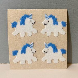 Vintage Sandylion Fuzzy Brown Back Unicorn Stickers